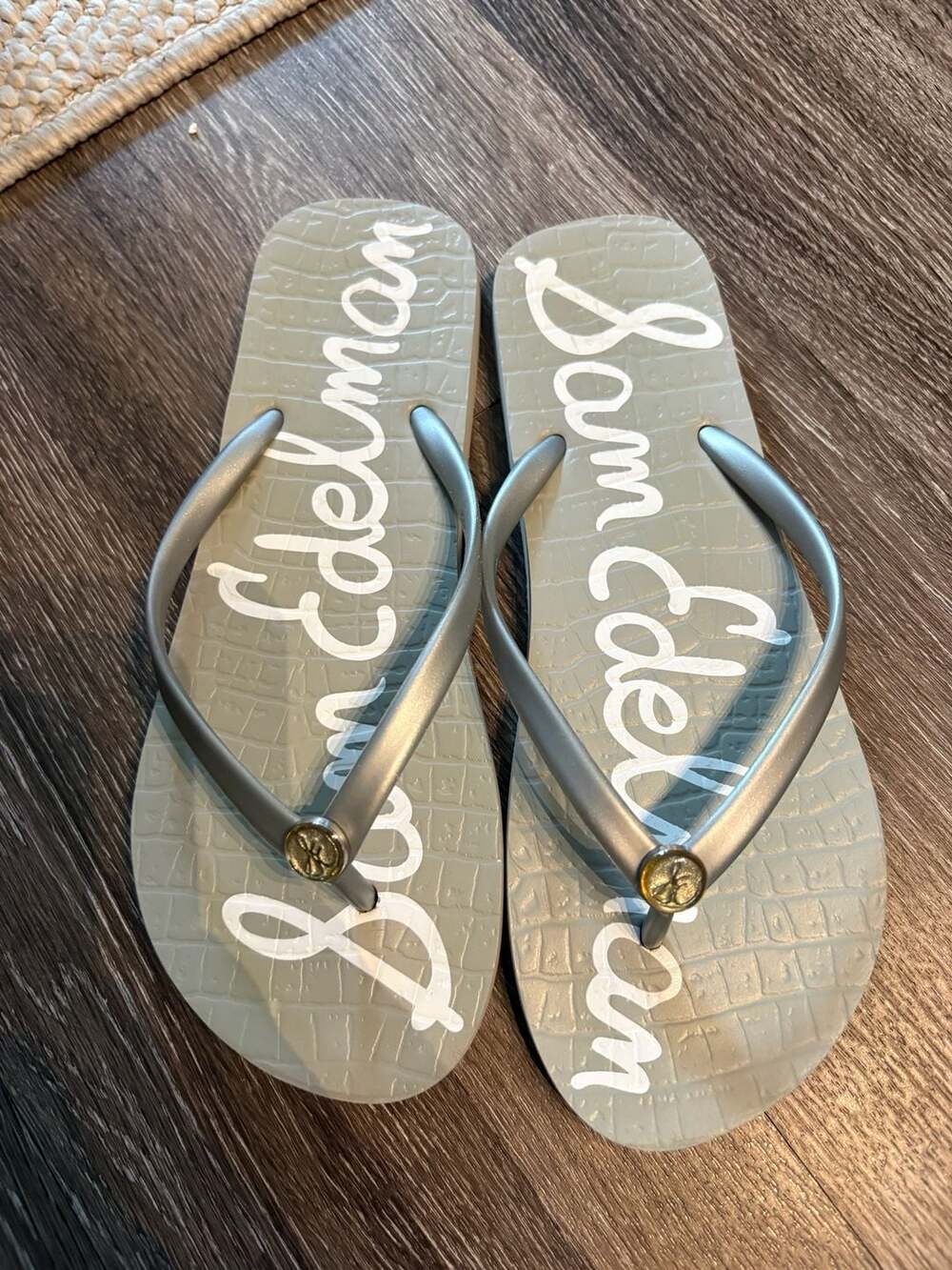 Sam Edelman Croc-Embossed Jelly Flip Flop Sandals